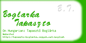 boglarka tapaszto business card